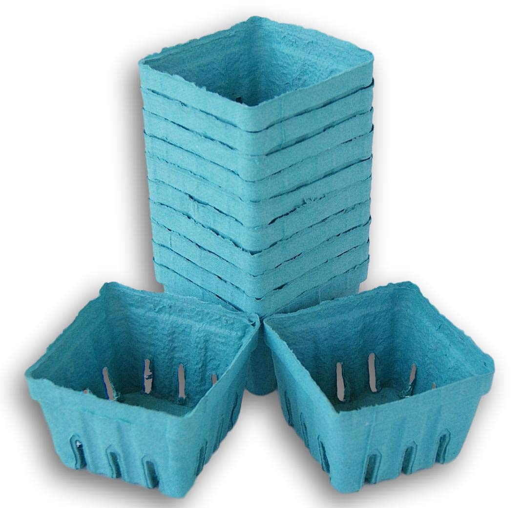 Square Berry Baskets Green Biodegradable – Pack of 12 (Pints)